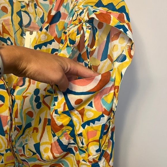 Anthropologie Danielle Kroll Brooklynite Abstract Geometric Oversized Top - Picture 7 of 11